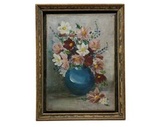 Small Framed Floral Painting - 6.5x8.5