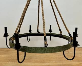 Hanging Six Arm Rope Lamp