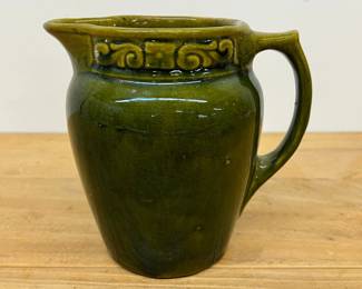 Vintage Green Glazed Water Pitcher