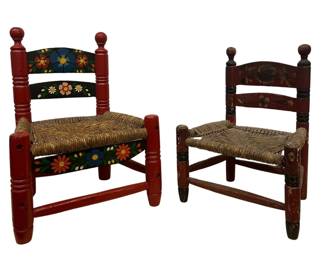 Mexican Art Painted Children Chairs