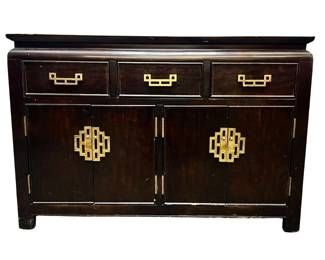 Asian Black Lacquer Side Board