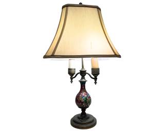 Antique Cloissone Adjustable Height Lamp