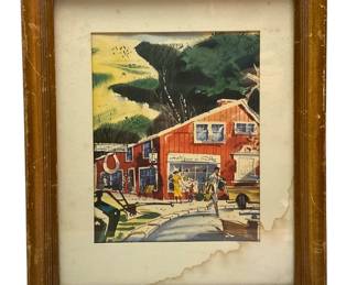 Framed Artwork -needs New Matt - 16x13