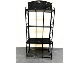 Wrought Iron Bakers Rack Painted Black