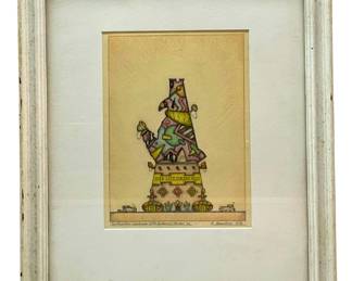 Southwestern Landscape With Historical Markers By B. Amundson 2/91. - 9x11