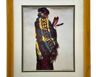 Native American Portrait Signed - 15.5 X 12.5