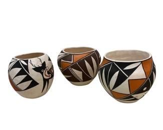 Acoma Pottery Lot Native Designs All Signed