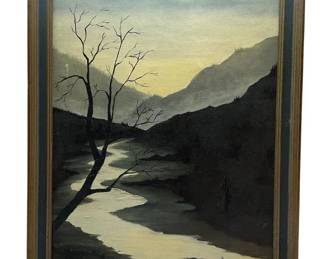 Framed Signed Painting 27 X 21