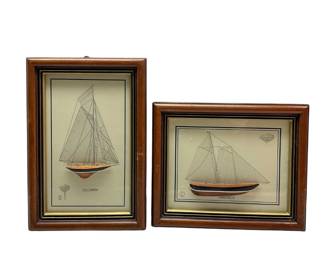 Pair Of America And Columbia Sailboats 9x11