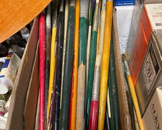 Large Assortment of Paint Brushes