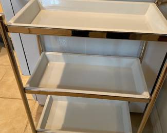 Grant Floor Storage, 3 tiered, polished nickel finish by Pottery Barn