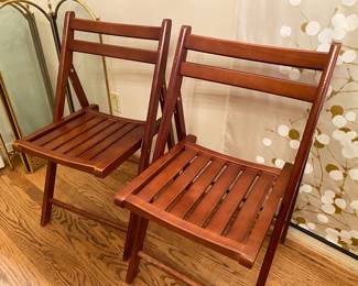 Set of Wooden Folding Chairs