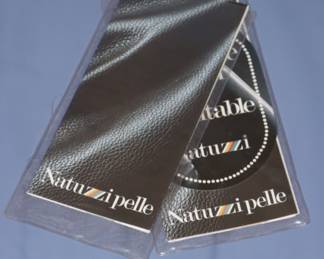 Natuzzi Blue Leather Sofa/Loveseat