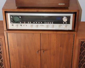 Solid Walnut Mid-Century Stereo Cabinet