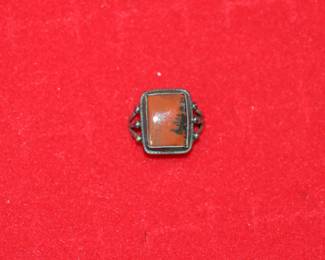Navajo Sterling Ring (petrified wood stone)