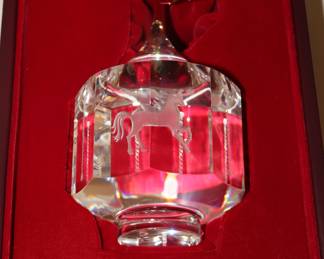 Steuben Art Glass Carousel Horses Sculpture 