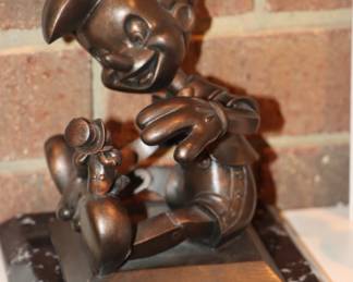 Pinocchio Jiminy Cricket Bronze Statue/Marble Base