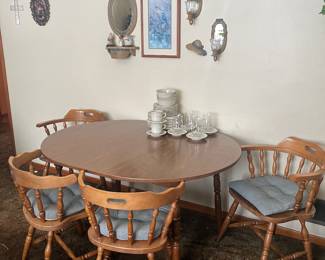 Table with six chairs and two leaves