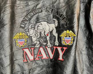 United States Navy Billy The Goat Genuine Leather Jacket