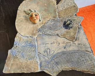 Peace Porcelain Wall Hanging Artwork by Donna Vaquer