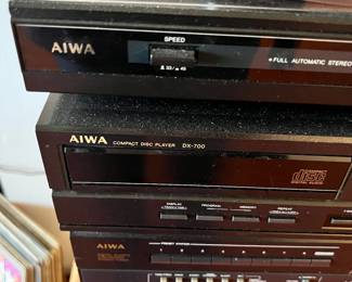 Aiwa Turntable - PX-E770, Aiwa Compact Disc Player - DX-700, Aiwa Stereo Cassette Receiver Surround System - CX-79OU
