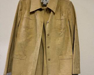 Gino Rossi Tan Suede Leather Jacket and Skirt
