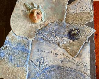 Peace Porcelain Wall Hanging Artwork by Donna Vaquer