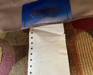 La-Z-Boy Barrel Swivel Chair with Geometric Upholstery