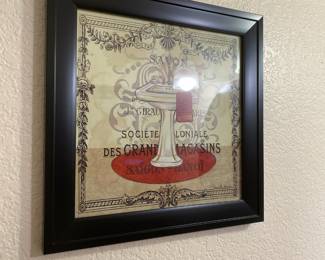 Framed Pedestal Sink Bathroom Art
