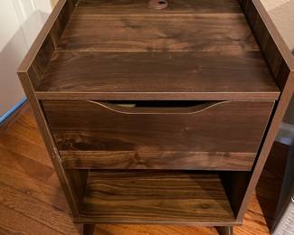Dark Wood Mid Century Modern Style Night Stand