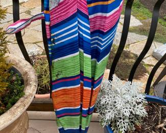 Multicolored Striped Outdoor Umbrella