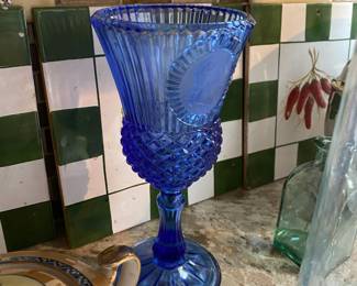 Cobalt Blue Avon George Washington Candle Holder