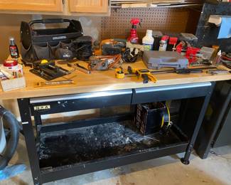 NXA Steel work Bench with Wood Top