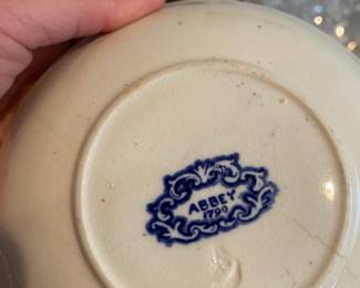 Abbey Blue Transferware Luncheon Plate 