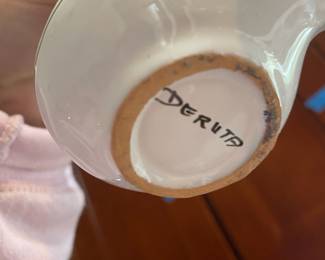 Signed Deruta Italian Pottery Salt and Pepper Shakers with Carrier