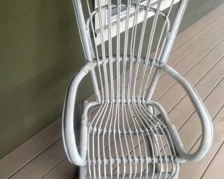 White Rattan Rocking Chair