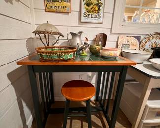 Darling high top, tiled table with matching stool