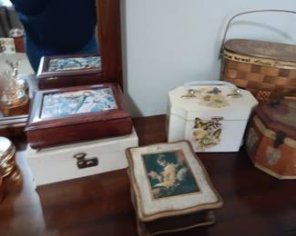 Jewelry boxes,  wooden purses