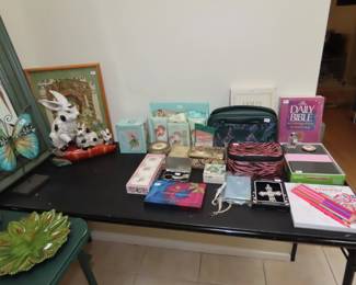 Brand new items, boxed bibles, boxed soaps.