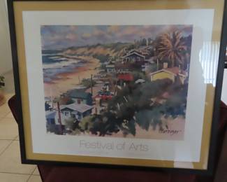 Festival of the Arts framed poster, Crystal Cove 
