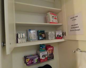 Medical and personal hygiene items.