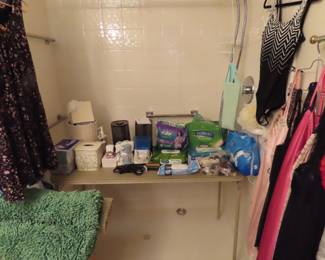 Personal hygiene items, nightwear and floor mats.