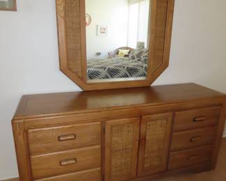 Matching 9 drawer chest and mirror