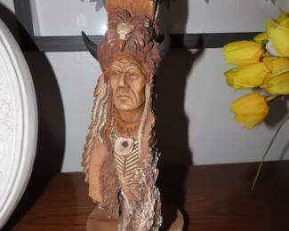 Hand carved indian figure.