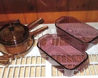 Corning Vision Brown Glass Cooking Pot Skillet Saucepan Cookware 