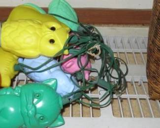 Large Vintage Owl/Cat Blow Mold String Light Set for Patio of Campers 