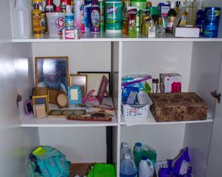 Assortment of household cleaning products