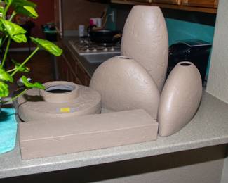 Zen rock pottery display