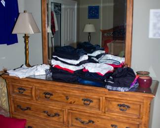 Beautiful wood dresser with mirror