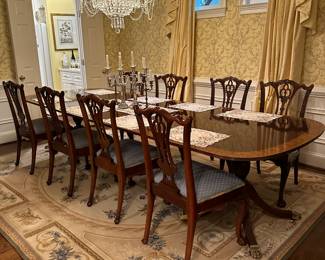 Gorgeous Councill mahogany dining room set with 8 chairs (seats 10)